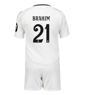 Real Madrid Brahim Diaz #21 Hemmakläder Barn 2024-25 Kortärmad (+ Korta byxor)